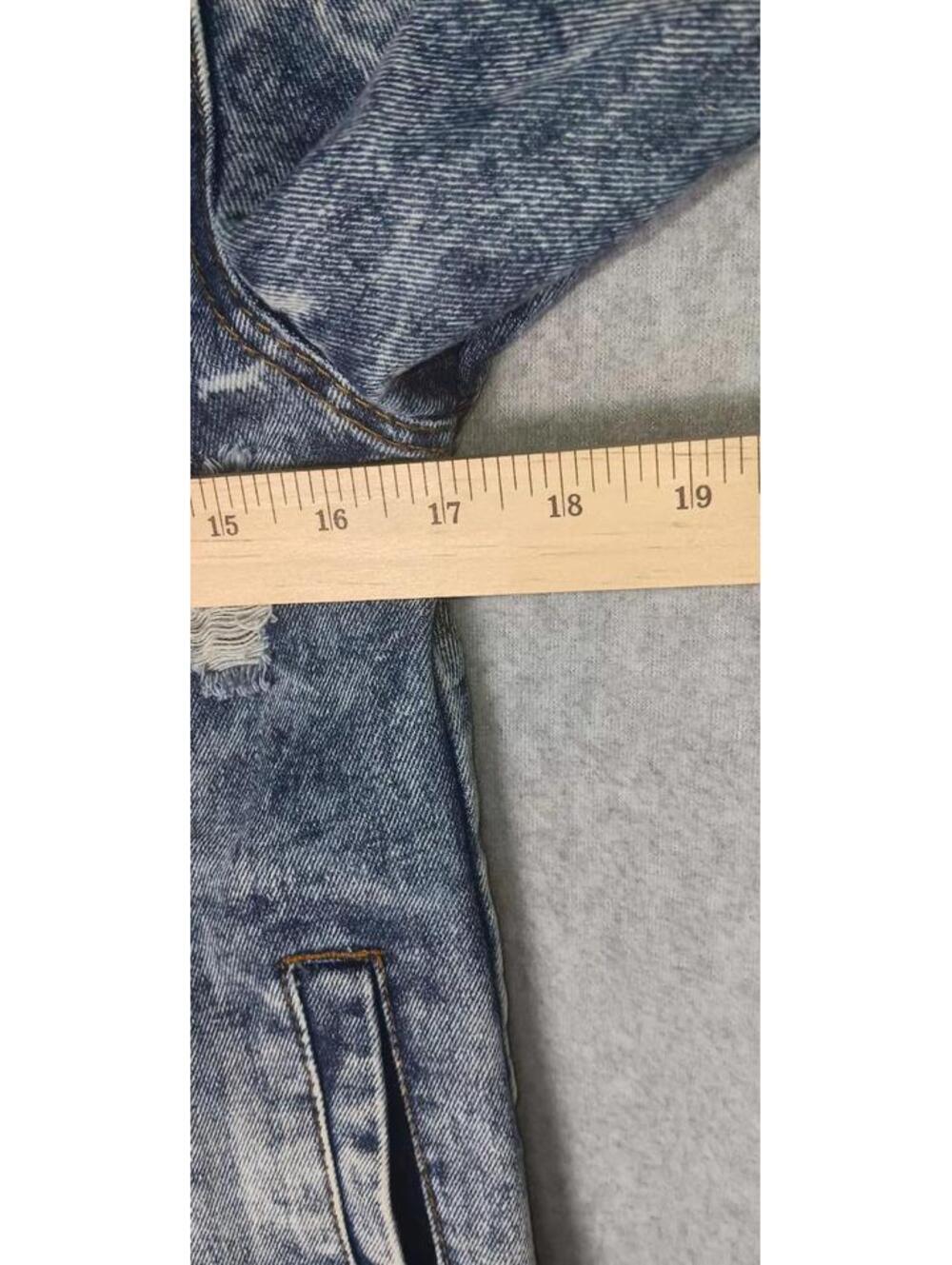 Carbon Denim Jean Jacket Mens Size Small Blue Jean Distressed Partial Acid Wash - Picture 3 of 13